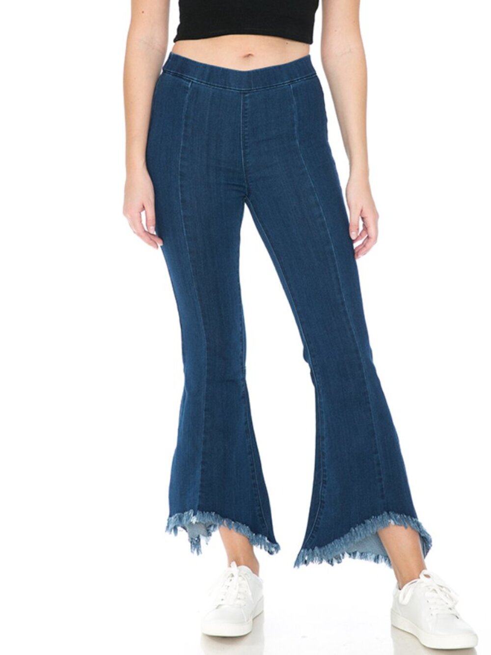 Cello Jean pull on fray hem flare jeans